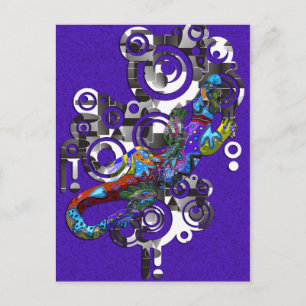 Abstrakt BALI Gecko Postkarte