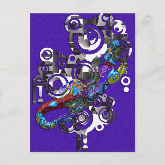 Abstrakt BALI Gecko Postkarte (Vorderseite)