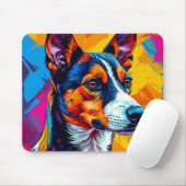 Abstrakt Basenji Dog Portrait Mousepad (Mit Mouse)