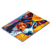 Abstrakt Basenji Dog Portrait Notizblock (Linke Seite)