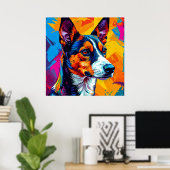 Abstrakt Basenji Dog Portrait Poster (Heimbüro)