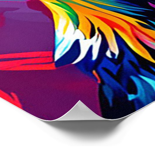 Abstrakt Basenji Dog Portrait Poster (Ecke)