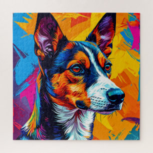 Abstrakt Basenji Dog Portrait Puzzle