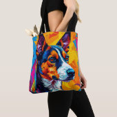Abstrakt Basenji Dog Portrait Tasche (Von Nahem)