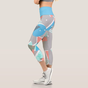 Abstrakt Bauhaus Halbkreise Mod Pop Art Muster Capri Leggings