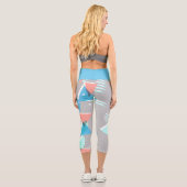 Abstrakt Bauhaus Halbkreise Mod Pop Art Muster Capri Leggings (Rückseite)