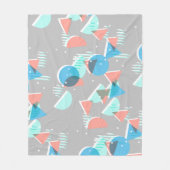 Abstrakt Bauhaus Halbkreise Mod Pop Art Muster Fleecedecke (Vorderseite)