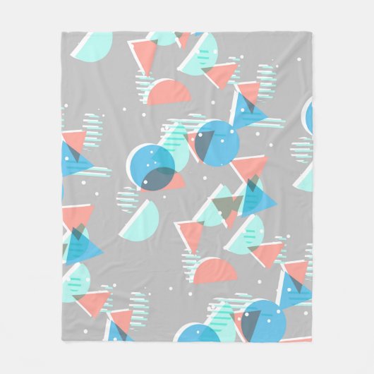 Abstrakt Bauhaus Halbkreise Mod Pop Art Muster Fleecedecke (Vorderseite)