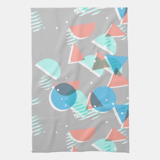 Abstrakt Bauhaus Halbkreise Mod Pop Art Muster Geschirrtuch (Vertikal)