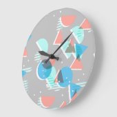 Abstrakt Bauhaus Halbkreise Mod Pop Art Muster Große Wanduhr (Winkel)