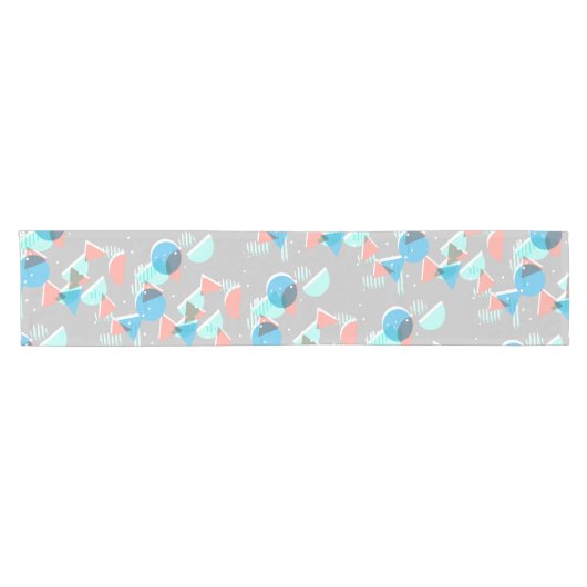 Abstrakt Bauhaus Halbkreise Mod Pop Art Muster Kurzer Tischläufer (Horizontal)