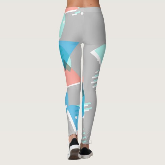 Abstrakt Bauhaus Halbkreise Mod Pop Art Muster Leggings (Rückseite)