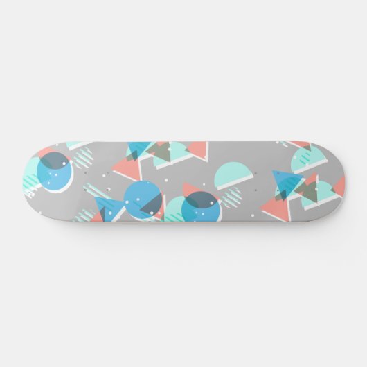 Abstrakt Bauhaus Halbkreise Mod Pop Art Muster Skateboard (Horizontal)