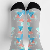 Abstrakt Bauhaus Halbkreise Mod Pop Art Muster Socken (Oben)