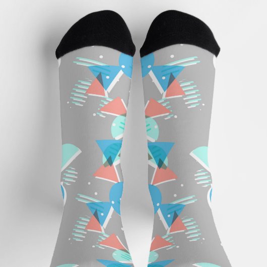 Abstrakt Bauhaus Halbkreise Mod Pop Art Muster Socken (Oben)