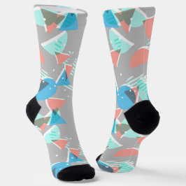 Abstrakt Bauhaus Halbkreise Mod Pop Art Muster Socken