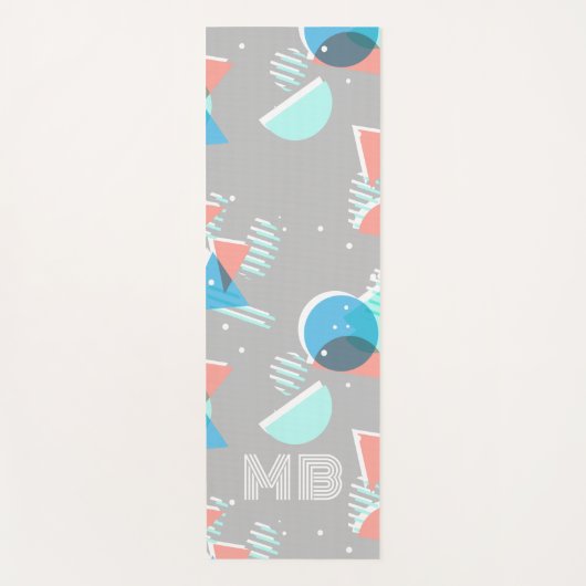 Abstrakt Bauhaus Halbkreise Mod Pop Art Muster Yogamatte (Vorderseite)