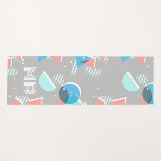 Abstrakt Bauhaus Halbkreise Mod Pop Art Muster Yogamatte (Vorderseite (Horizontal))