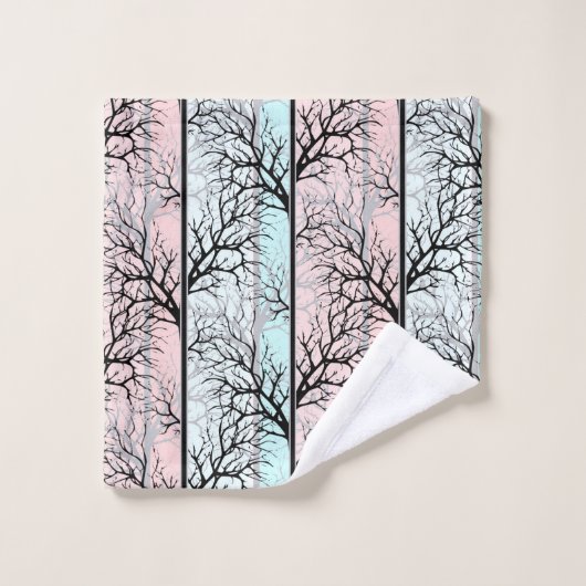 Abstrakt, Bäume Badhandtuch Set (Waschlappen)