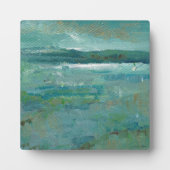 Abstrakt Beach Coastal Art Blues Teals Fotoplatte (Vorderseite)