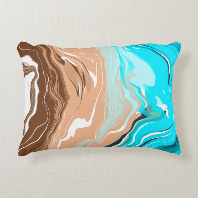 Abstrakt Beach Fluid Art Dekokissen (Vorderseite)