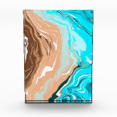 Abstrakt Beach Fluid Art Fotoblock (Vorderseite)