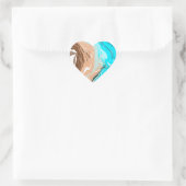 Abstrakt Beach Fluid Art Herz-Aufkleber (Tasche)