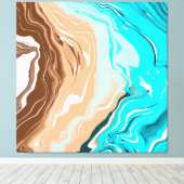 Abstrakt Beach Fluid Art Leinwanddruck (Insitu (Holzboden))