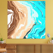 Abstrakt Beach Fluid Art Leinwanddruck (Insitu (Wohnzimmer))