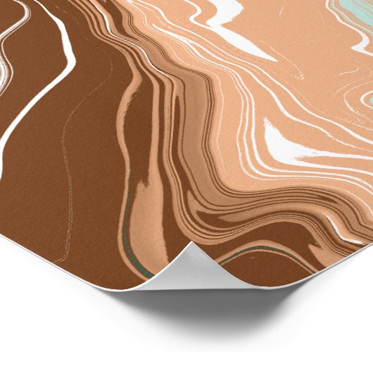 Abstrakt Beach Fluid Art Poster (Ecke)