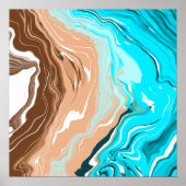 Abstrakt Beach Fluid Art Poster (Vorne)