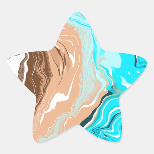Abstrakt Beach Fluid Art Stern-Aufkleber (Vorderseite)