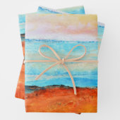 Abstrakt Beach Orange Blue Art Geschenkpapier Set (Beispiel)