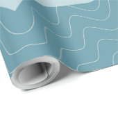 Abstrakt Beach Pattern Wave Lines Blue Sand Musche Geschenkpapier (Rolleneckpunkt)