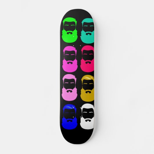 Abstrakt Beards Skateboard (Vorderseite)