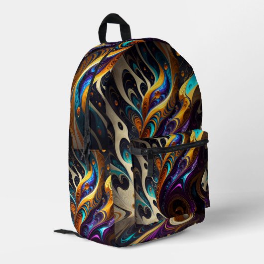 Abstrakt Bedruckter Rucksack (Rückseitige Ecke links)