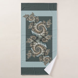 Abstrakt Beige Light Blue Fraktal Kunstgalerie Badehandtuch