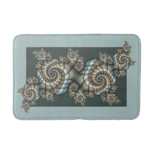 Abstrakt Beige Light Blue Fraktal Kunstgalerie Badematte