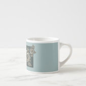 Abstrakt Beige Light Blue Fraktal Kunstgalerie Espressotasse (Rechts)