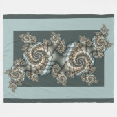 Abstrakt Beige Light Blue Fraktal Kunstgalerie Fleecedecke (Vorderseite (Horizontal))