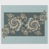 Abstrakt Beige Light Blue Fraktal Kunstgalerie Geschenkpapier (Flach)