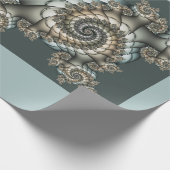 Abstrakt Beige Light Blue Fraktal Kunstgalerie Geschenkpapier (Ecke)