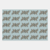 Abstrakt Beige Light Blue Fraktal Kunstgalerie Geschenkpapier Set (Vorderseite 3)