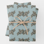 Abstrakt Beige Light Blue Fraktal Kunstgalerie Geschenkpapier Set (Beispiel)