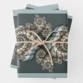 Abstrakt Beige Light Blue Fraktal Kunstgalerie Geschenkpapier Set (Beispiel)