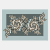 Abstrakt Beige Light Blue Fraktal Kunstgalerie Geschenkpapier Set (Vorderseite)