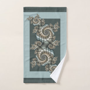 Abstrakt Beige Light Blue Fraktal Kunstgalerie Handtuch