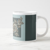 Abstrakt Beige Light Blue Fraktal Kunstgalerie Jumbo-Tasse (Rechts)