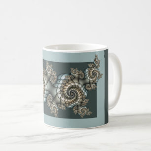 Abstrakt Beige Light Blue Fraktal Kunstgalerie Kaffeetasse