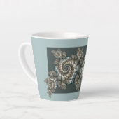 Abstrakt Beige Light Blue Fraktal Kunstgalerie Milchtasse (Linke Ecke)